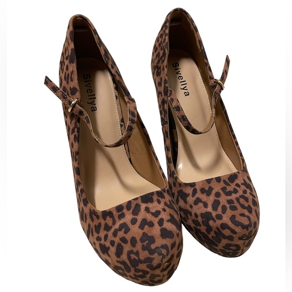 Nwot Mary Jane Leopard Heels - Picture 2 of 8